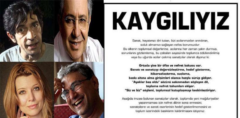 100 sanatçı 'kaygıları'nı ilan etti