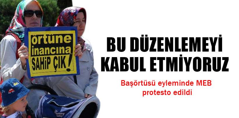 Başörtüsü eyleminde MEB protesto edildi