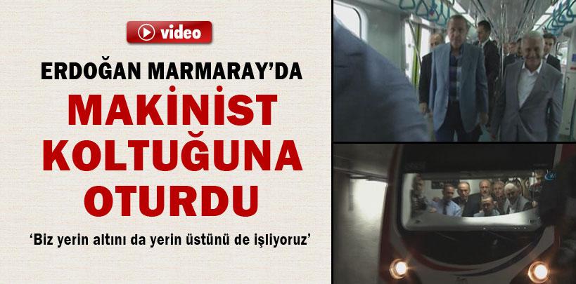 Başbakan Erdoğan Marmaray'da makinist koltuğuna oturdu