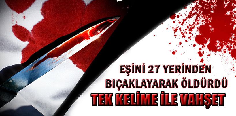 Eşini 27 yerinden bıçaklayarak öldürdü
