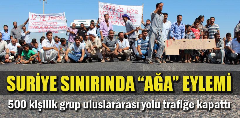 Suriye sınırında 500 kişilik grup yolu trafiğe kapattı