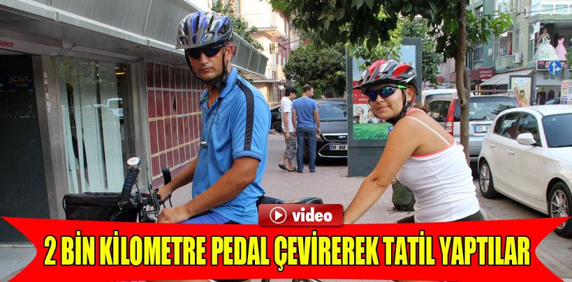 2 bin kilometre pedal çevirerek tatil yaptılar