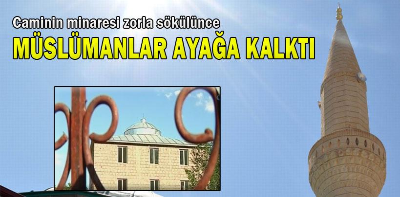 Gürcistan'da sökülen minare Müslüman toplumunu ayaklandırdı