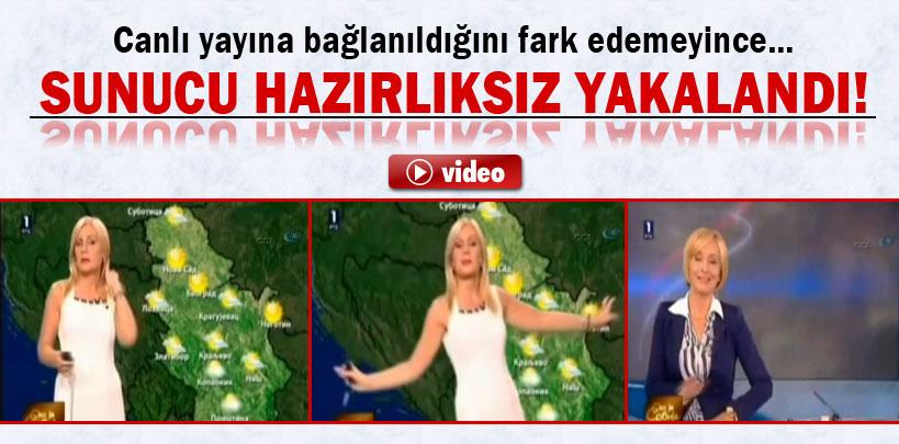 Sırp sunucu  Lidija Markovic canlı yayına hazırlıksız yakalandı