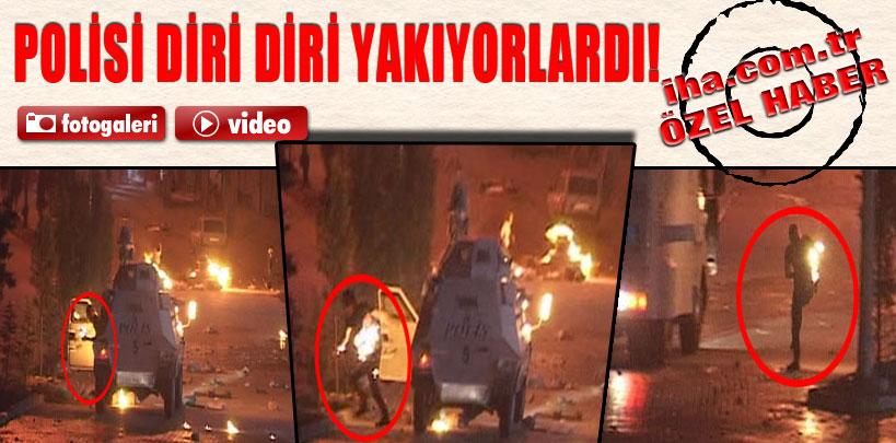Polis memuru az kalsın yanıyordu