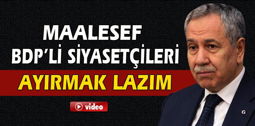 Bülent Arınç, 'Maalesef BDP'li siyasetçileri bundan ayırmak lazım'
