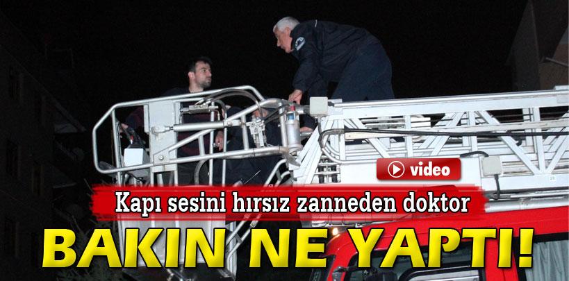 Kapı sesini hırsız zannetti, balkonda mahsur kaldı