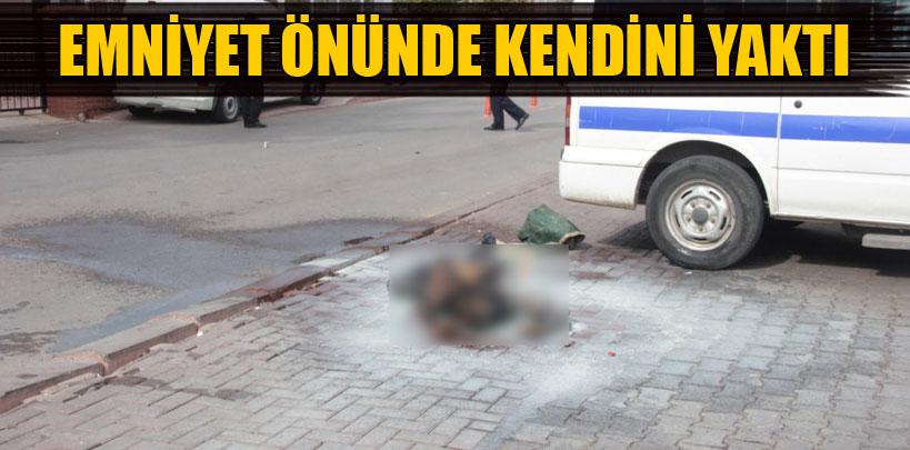 Fatsa'da emniyet önünde üzerine benzin dökerek kendini yaktı