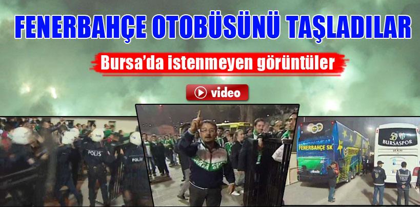 Fenerbahçe'nin otobüsünü taşladılar