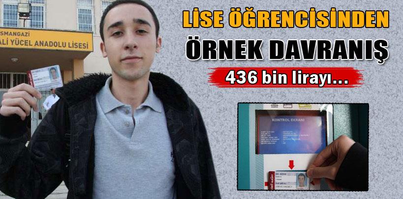Bursa'da lise öğrencisi davranışıyla örnek oldu